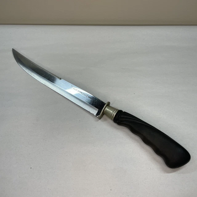 Vtg Ekco Flint Arrowhead Stainless Vanadium Carving Knife 9" Blade Made in USA
