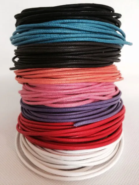 Waxed Cotton 1.5mm Round Cord/Thong/String Jewellery Craft