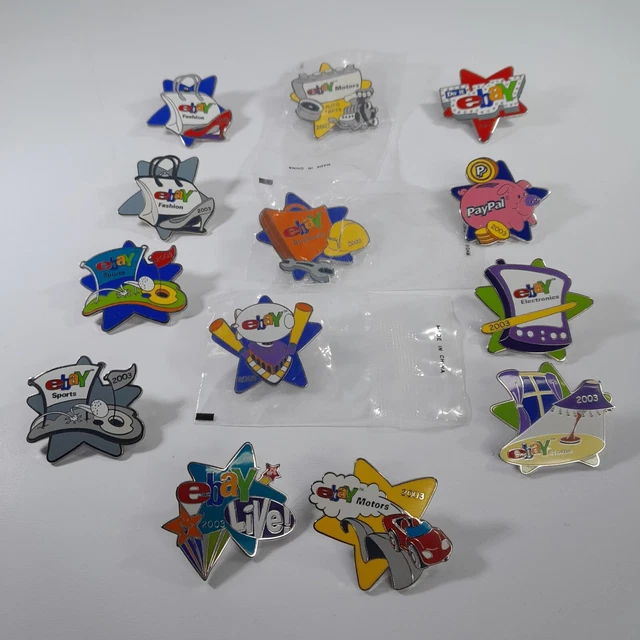eBay Live Orlando 2003 Do it Sports Motors Fashion Enamel Lapel Pin Lot of 13