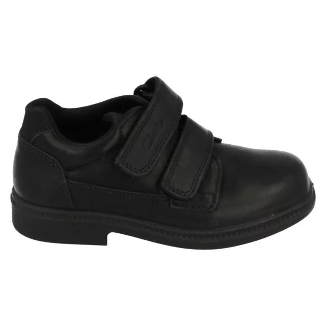 Ragazzi Clarks Nero Pelle Rip Nastro Misura 8.5 G Fit Scuola Scarpe: Morecambe