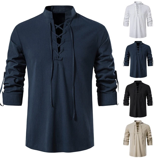 Chemise Blanche à Manches Courtes Standard Pour Homme, Col Américain Style Classique, Couverture à 7 Boutons Et Poche Avant Gauche, Blanc, S
