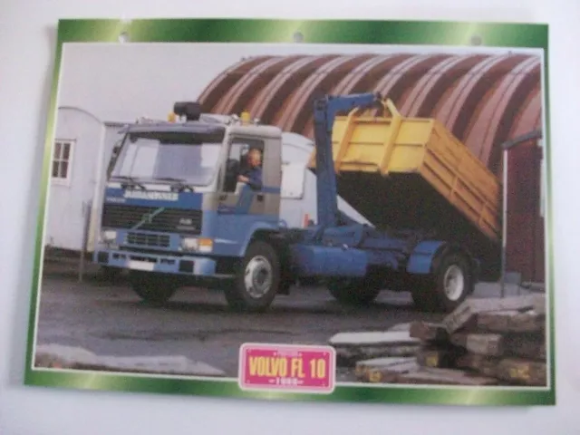 Carte Fiche Camion Porteur Volvo Fl 10 1988