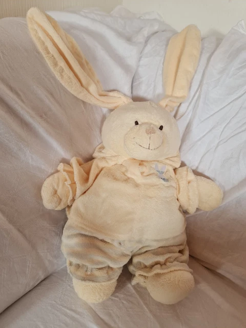 DOUDOU PELUCHE LAPIN THE BABY COLLECTION NICOTOY BEIGE CREME 65 cm Avec Oreilles