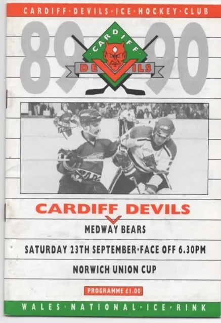 Sep 89 CARDIFF DEVILS v MEDWAY BEARS Norwich Union Cup