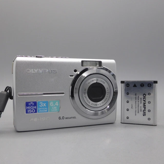 Appareil Photo Numérique Olympus FE-190 6.0 MP – Compact Argentique – Fonctionne