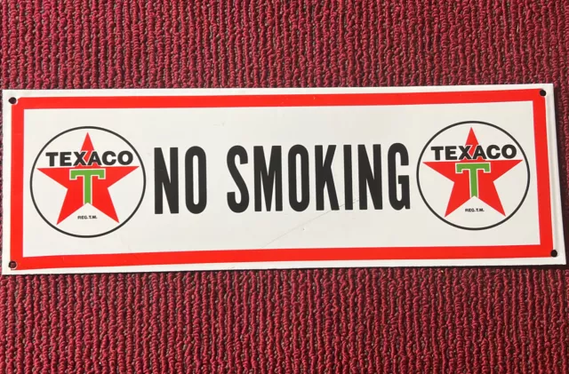 TEXACO "NO SMOKING" GASOLINE MOTOR OIL PORCELAIN GAS STATION PUMP SIGN free ship