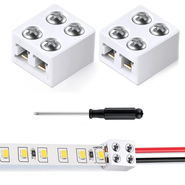 LED Light Strip Connectors 20pcs 2Pin Strip to Wires LED Tape Light Connectors,Transparent Solderless No Dark Area 10mm LED Light Strip Connectors 20pcs 2Pin Strip to Wires LED Tape Light Connectors,Transparent Solderless No Dark Area 10mm