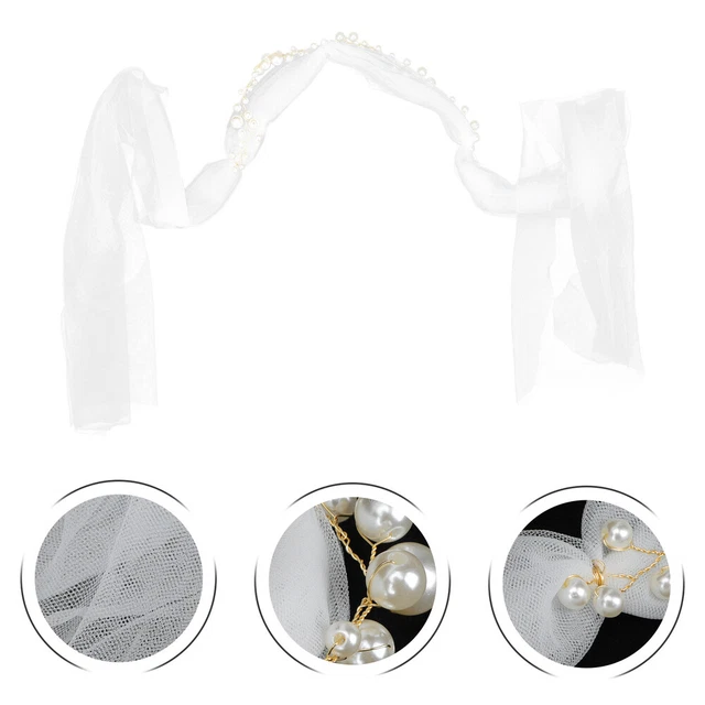 Voile De Douche Nuptiale Voile De Perles De Mariée Vignes Florales Bandeau