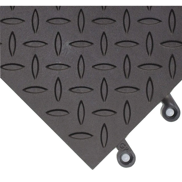 WEARWELL 599.78X18X18BK-CS10 Interlocking Antifatigue Mat,18" L,PK10