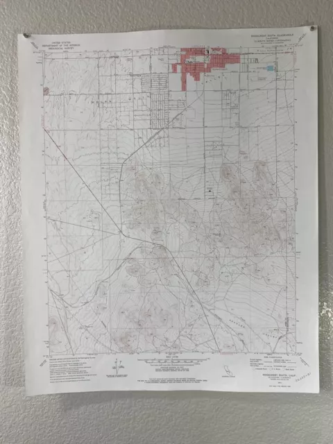 1973 USGS Topo Topographic Map 22" x 27" Ridgecrest South California