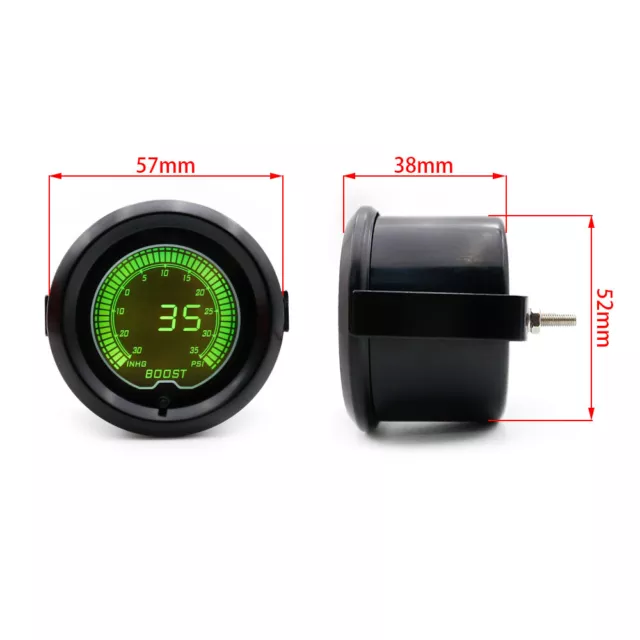 2inch 52mm LCD 7 Color EVO PSI Turbo Boost Gauge Press Meter w/Boost Controller 2