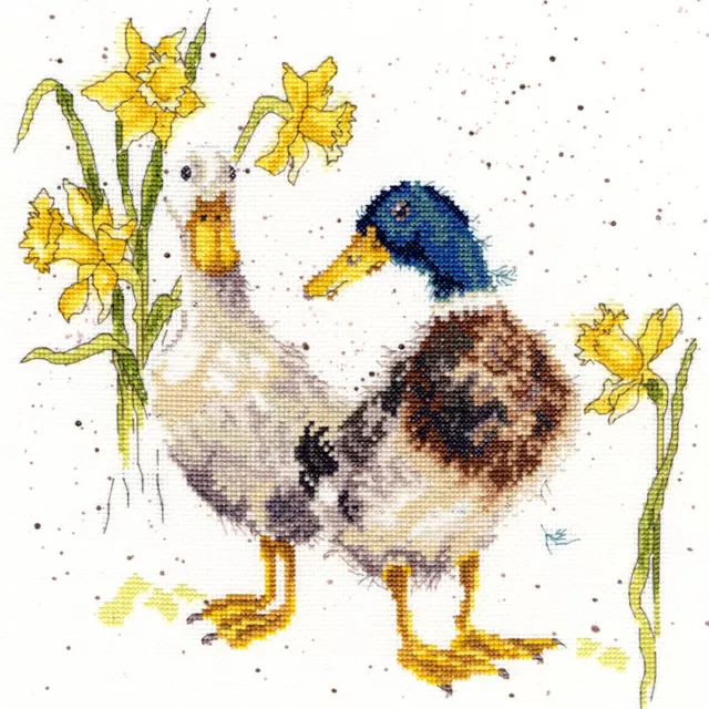 Bothy Threads ~ Wrendale ~ Counted Cross Stitch Kit ~ Ducks & Daffs ~ XHD6