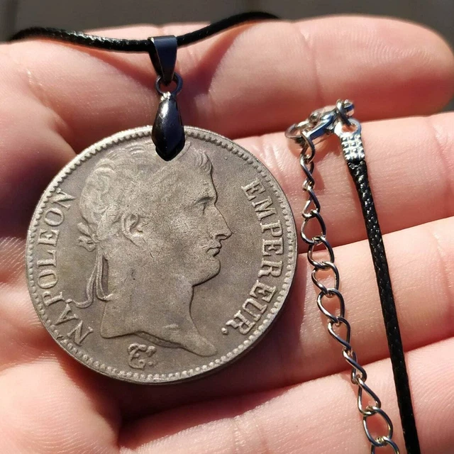 Pendentif Pièce De Monnaie France 5 Francs Napoléon Empereur - Fait à La Main - Neuf - Livraison Rapide France