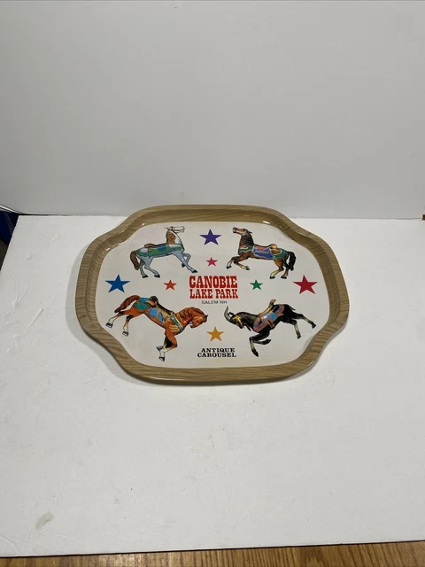 VINTAGE ANTIQUE CAROUSEL Tray Canobie Lake Park NH $29.99 - PicClick