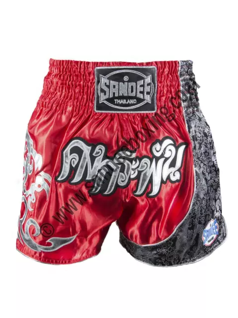 Sandee Unbreakable Red/Black/White Thai Kick Boxing Shorts