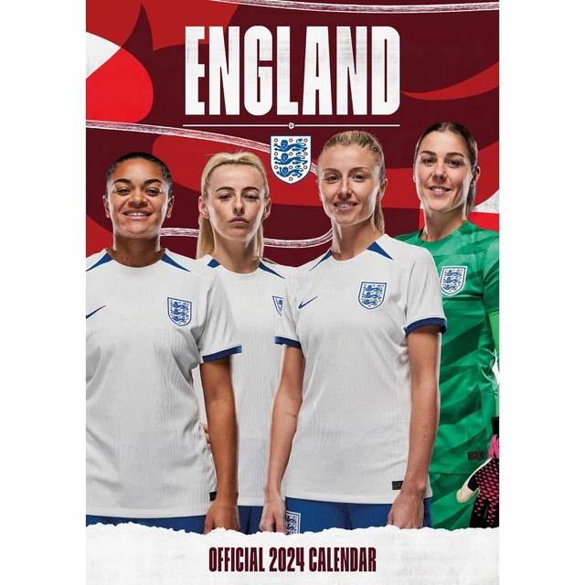 ENGLAND WOMENS FOOTBALL 2024 Calendar Month To View A3 Wall Calendar