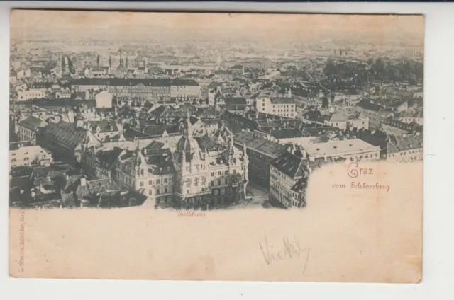 Graz, vom Schlossberg, Rathaus, 1900