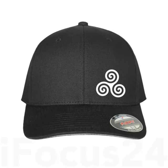 Triskele Flex Fit Hat GOD Viking Triple Spiral Nordic Symbol Celtic Wiccan Cap