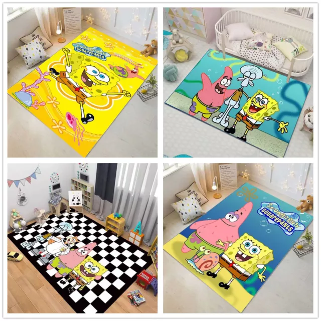 Jungen Mädchen 3D SpongeBob Teppich Fußmatten Kinder Teppich Bodenmatte Matte