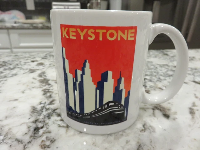 Amtrak Train Keystone Line Coffee Cup Harrisburg Lancaster Philadelphia NYC RARE