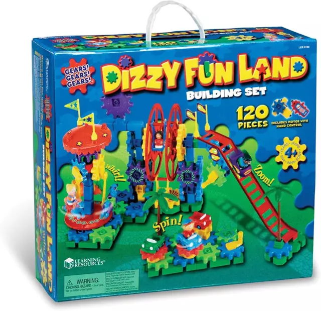 Learning Resources Gears! Gears! Gears! Dizzy Fun Land, Motorized Gears Toy Set,