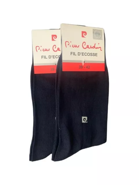 Lot de 2 paires de chaussettes fil d'Ecosse bleues Pierre Cardin