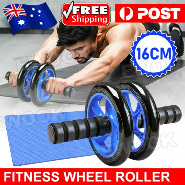 AB Abdominal Waist Workout Exercise Gym Fitness Wheel Roller Wheels fre knee pad