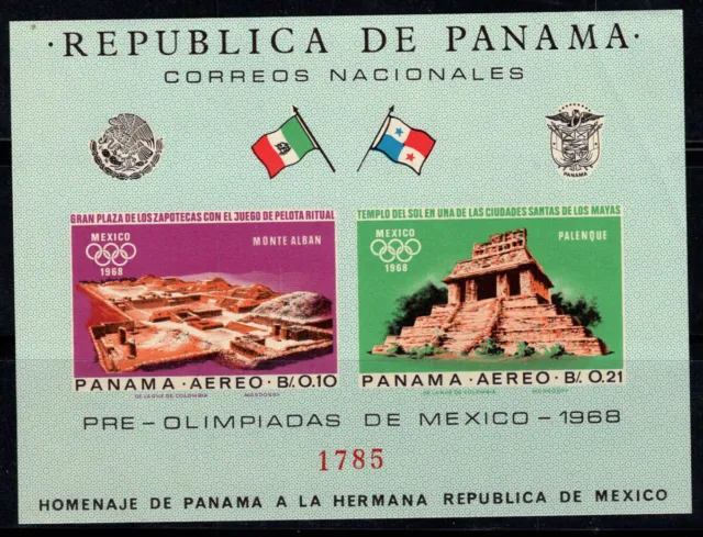 Panama 1966 Mi. Bl. 69 Block 40% Postfrisch Olympische Spiele, Mexiko