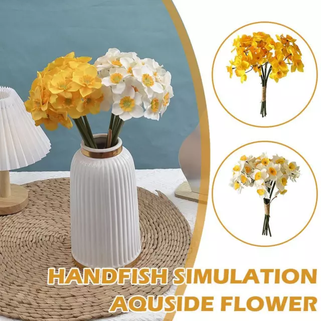 41cm Artificial Plant Wreath Narcissus Daffodil Fake Flowers Bouquet