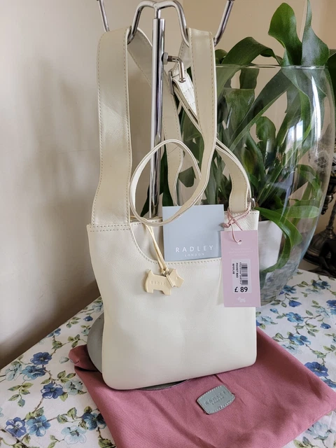RADLEY SMALL CREAM Leather Messenger Bag CrossBody Satchel