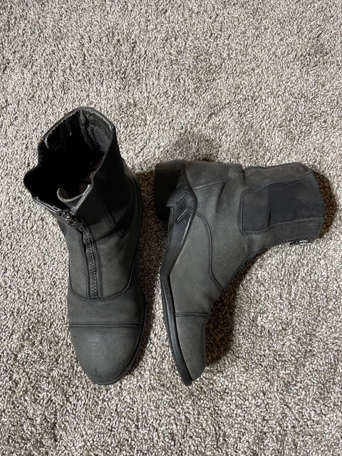 ARIAT Women's US Size 8 Black Leather Zip Front Paddock Riding Boots 4485