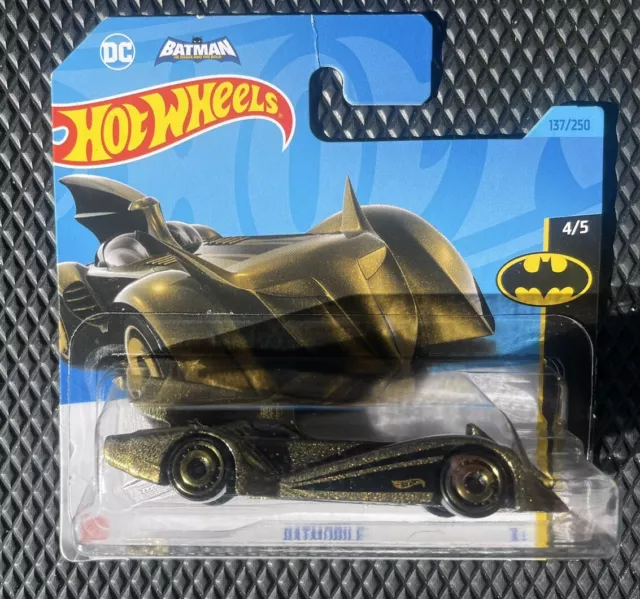 HOT WHEELS Batman Gold  Batmobile- 1:64 Scale - Short Card - New Sealed Rare