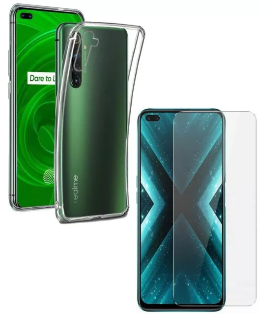 For OPPO REALME X50 PRO CLEAR CASE + TEMPERED GLASS SCREEN PROTECTOR SHOCKPROOF