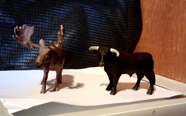 Schleich Collectable Retired Animals - 14310 Moose / 13722 Black Bull