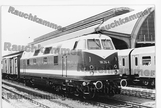 altes Baryt-Foto DR 118 214-6 Gera Hbf 70er Jahre - ca 10x15  B3111