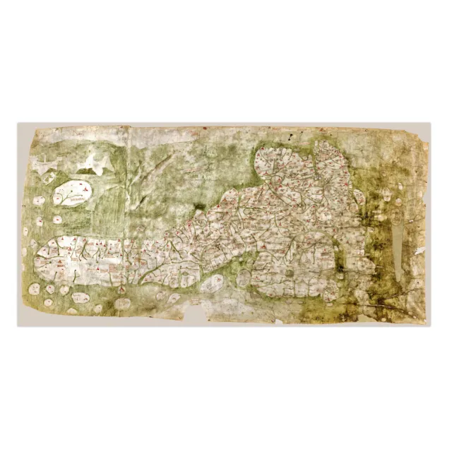 Gough Map C.1360 British Isles Extra Large Canvas Art Print