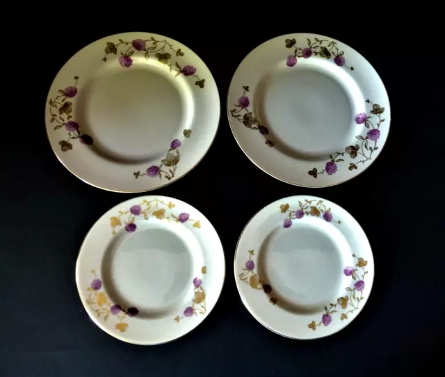 PICKARD Clover 2 SALAD PLATES and 2 BREAD & BUTTER PLATES - SET OF 4