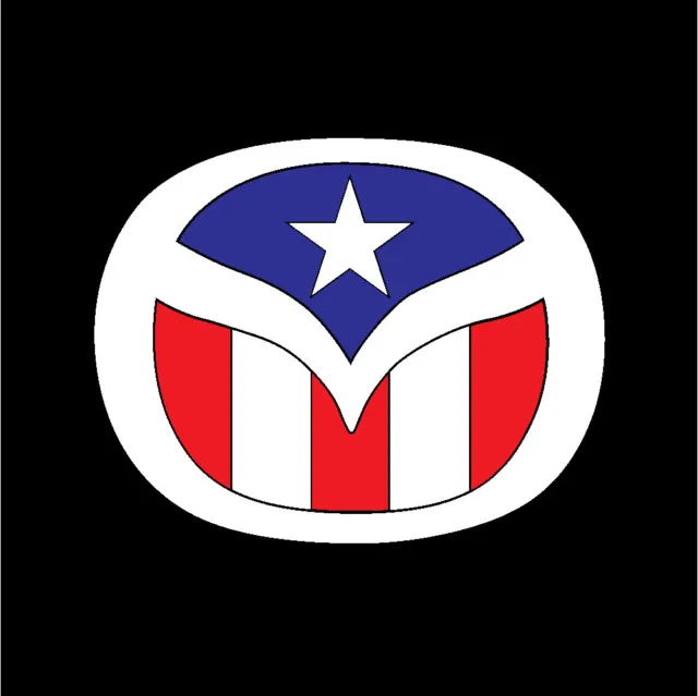 PUERTO RICO CAR DECAL STICKER MAZDA  with PUERTO RICAN FLAG #239