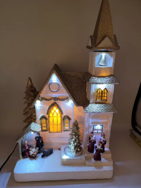 Holiday Living St. Catherine's Church LED/Illuminates/Motion Christmas Decor 2