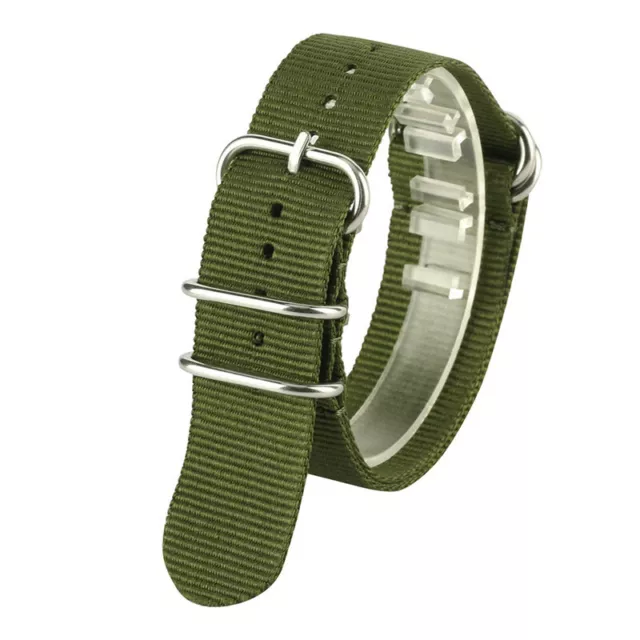 20mm 22mm Black/Green Nylon Watch Band Strap Wristband  Military Sport Bracelet