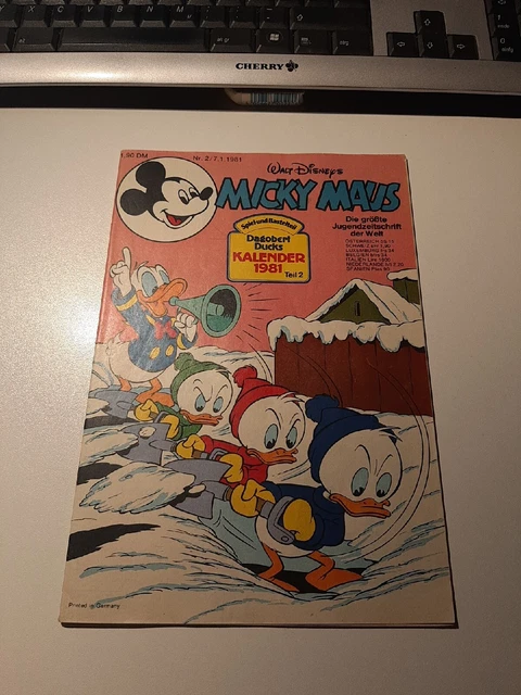 Micky Maus Nr.2  Jahrgang 1981 Mit Bastelbeilage & Schnipp