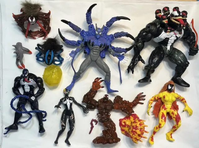 Marvel ToyBiz Spiderman Venom Alien planet symbiote Variant Lot Maximum Carnage