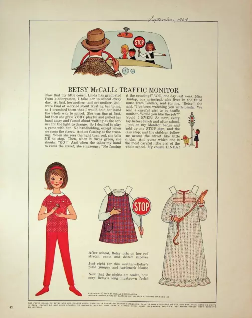BETSY MCCALL PAPER DOLLS ORIGINAL SHEETS FROM MAGAZINES - A22 $32.00 ...