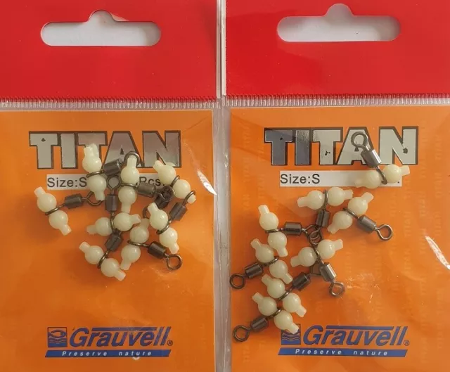 Grauvelle Titan émerillon rolling avec perle phospho montage pêche 16 pièces