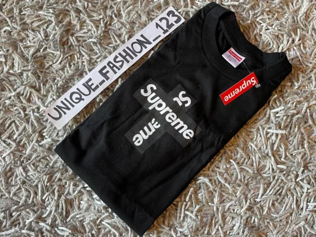 Supreme Cross Box Logo Tee Black T-Shirt Medium M Bogo Fw20 Rare