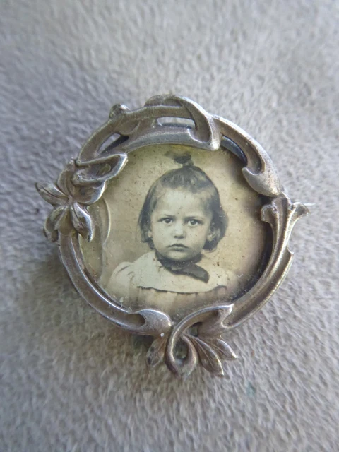 Lot De 3 Anciennes Broches Porte-photo Vintage Vers 1900 - Métal - Bon état