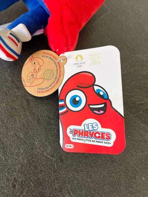 Peluche Phryge 23 Cm – Mascotte Officielle JO Paris 2024 – Bonnet Rouge, Souvenir Olympique Et Paralympique