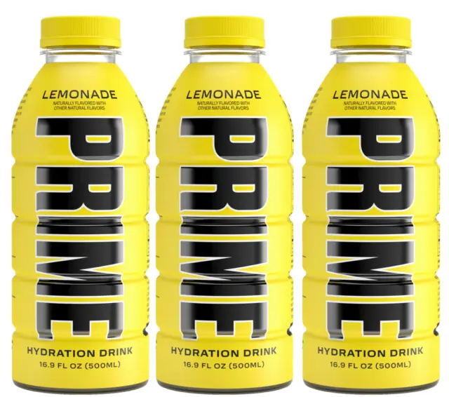 Prime Hydration Drink KSI Logan Paul Lemonade x3 bottiglie SPEDIZIONE IL GIORNO SUCCESSIVO