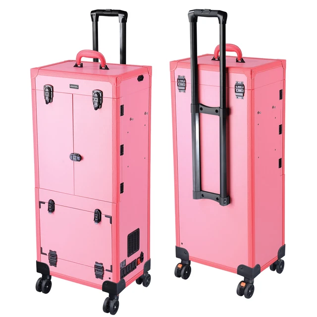 BYOOTIQUE Pro Rolling Makeup Case Trolley Cosmetic Storage Box w/ Mirror Studio