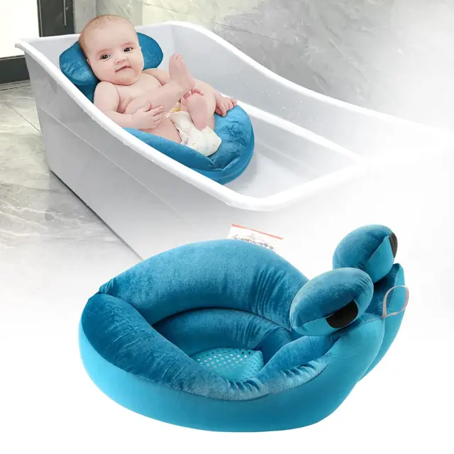 Cute Shape Baby Bath Tub, Soft Sink Bather, New Born Bath Mat (Blue)